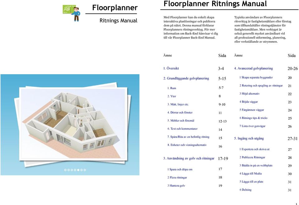 Typiska användare av Floorplanners ritverktyg är fastighetsmäklare eller företag som tillhandahåller ritningstjänster för fastighetsmäklare.