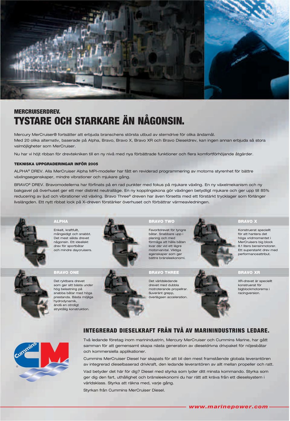 Nu har vi höjt ribban för drevtekniken till en ny nivå med nya förbättrade funktioner och flera komfortförhöjande åtgärder. TEKNISKA UPPGRADERINGAR INFÖR 2005 ALPHA DREV.