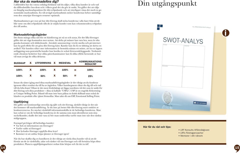 En väl avvägd marknadsmx möter kundernas behov samtdgt som den utnyttjar företagets resurser optmalt.