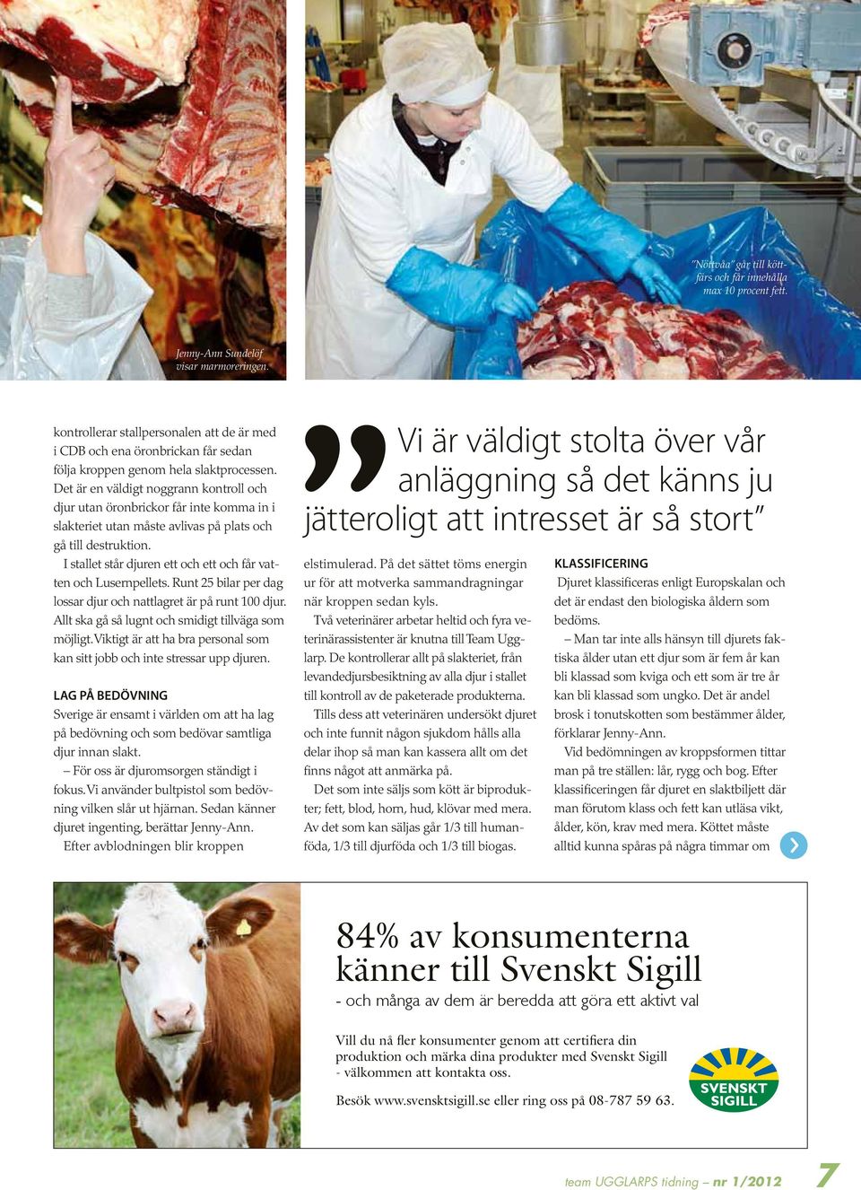 Det är en väldigt noggrann kontroll och djur utan öronbrickor får inte komma in i slakteriet utan måste avlivas på plats och gå destruktion.