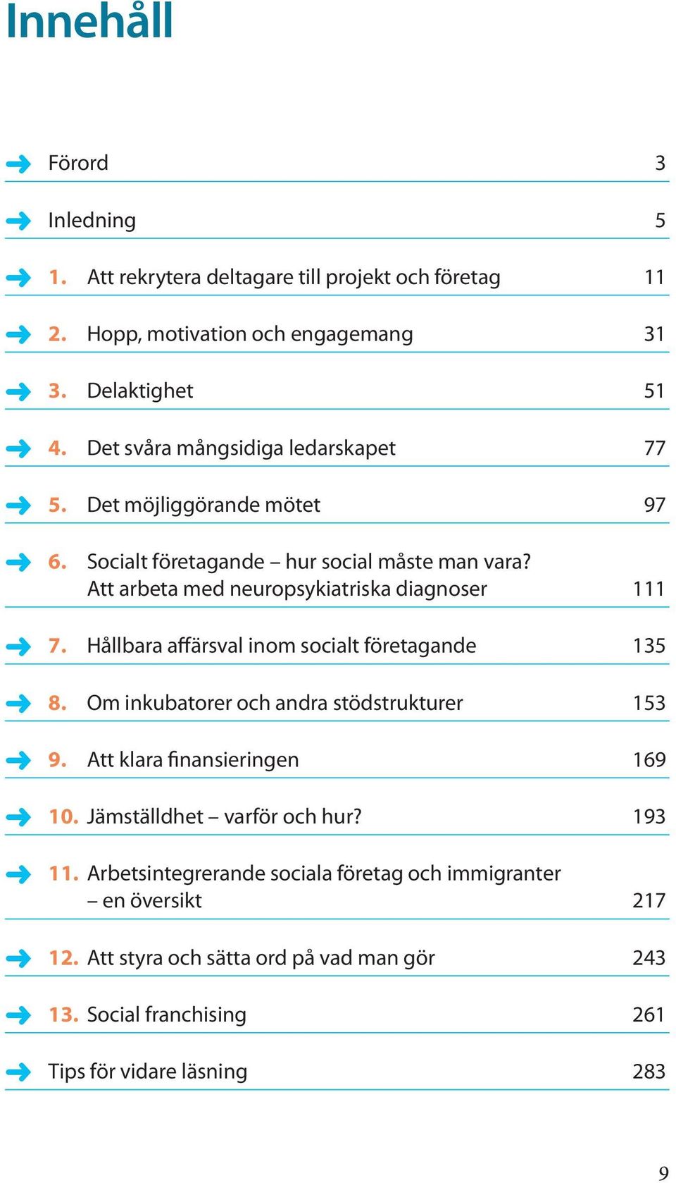 Att arbeta med neuropsykiatriska diagnoser 111 7. Hållbara affärsval inom socialt företagande 135 8. Om inkubatorer och andra stödstrukturer 153 9.