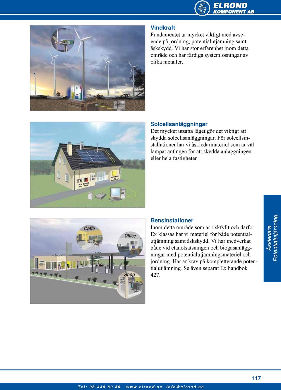 För solcellsinstallationer har vi åskledarmateriel som är väl lämpat antingen för att skydda anläggningen eller hela fastigheten Bensinstationer Inom detta område som är riskfyllt och därför Ex