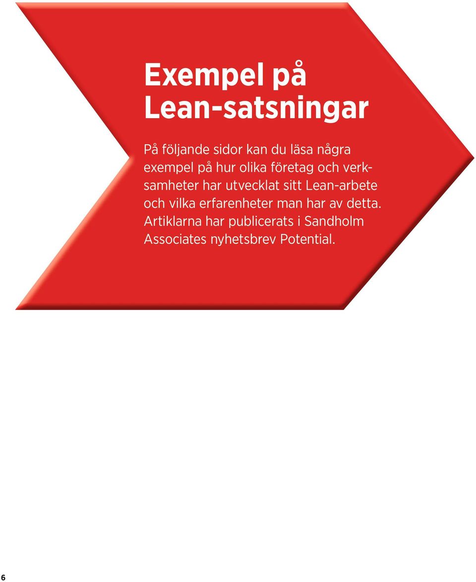 sitt Lean-arbete och vilka erfarenheter man har av detta.
