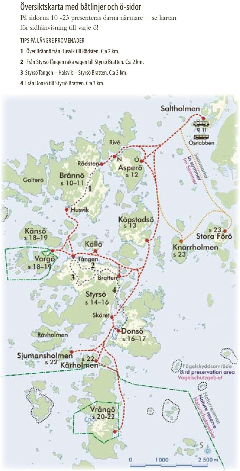 TIpS på längre promenader 1 Över Brännö från Husvik till rödsten. C:a 2 km.