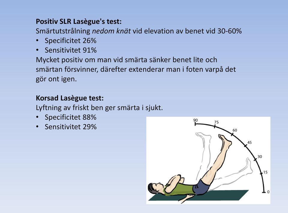 lite och smärtan försvinner, därefter extenderar man i foten varpå det gör ont igen.