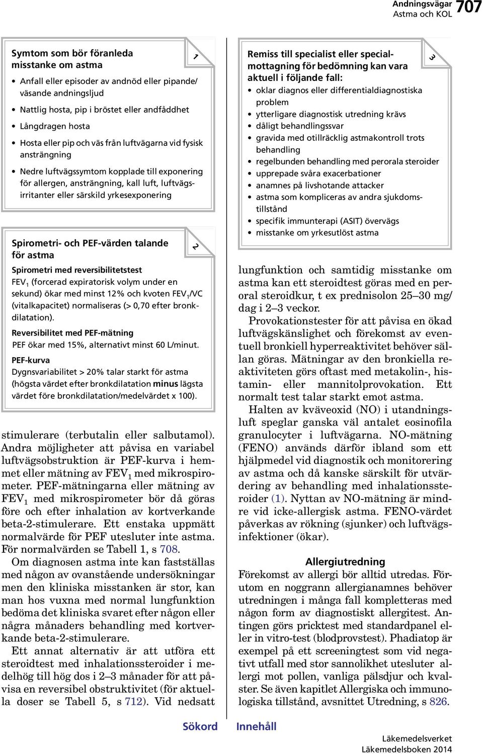 PEF-värden talande för astma Spirometri med reversibilitetstest FEV 1 (forcerad expiratorisk volym under en sekund) ökar med minst 12% och kvoten FEV 1 /VC (vitalkapacitet) normaliseras (> 0,70 efter