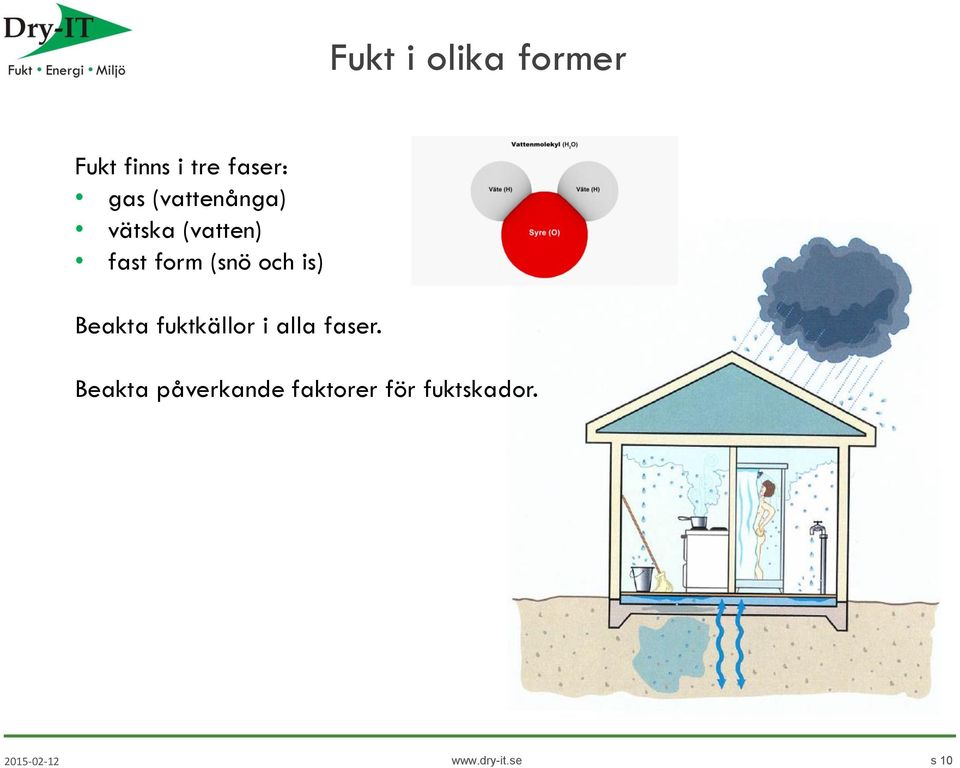 (snö och is) Beakta fuktkällor i alla faser.