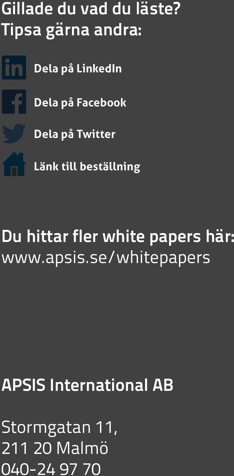 papers här: www.apsis.