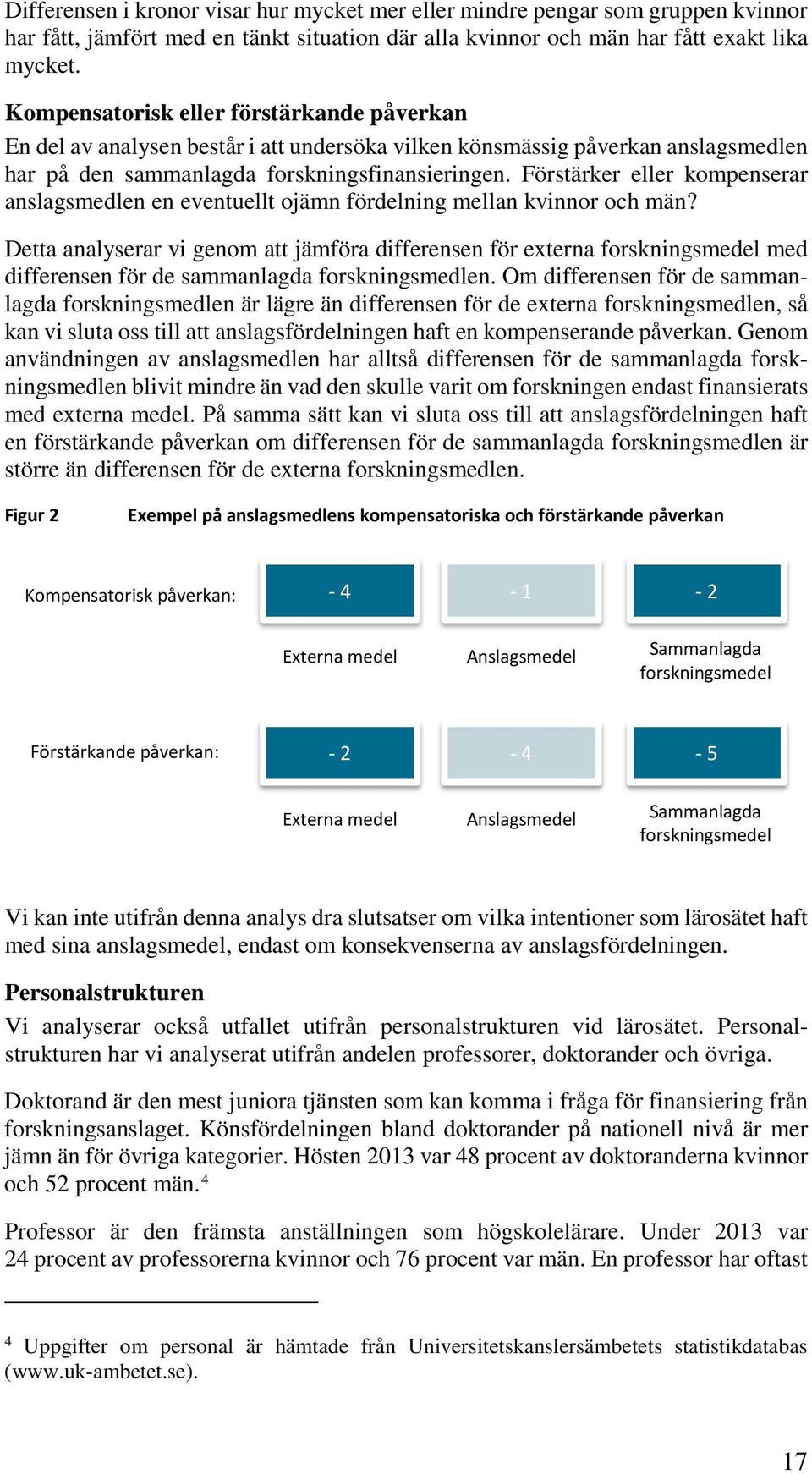 Förstärker eller kompenserar anslagsmedlen en eventuellt ojämn fördelning mellan kvinnor och män?