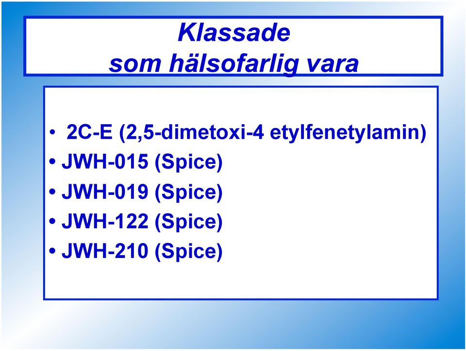 etylfenetylamin) JWH-015 (Spice)