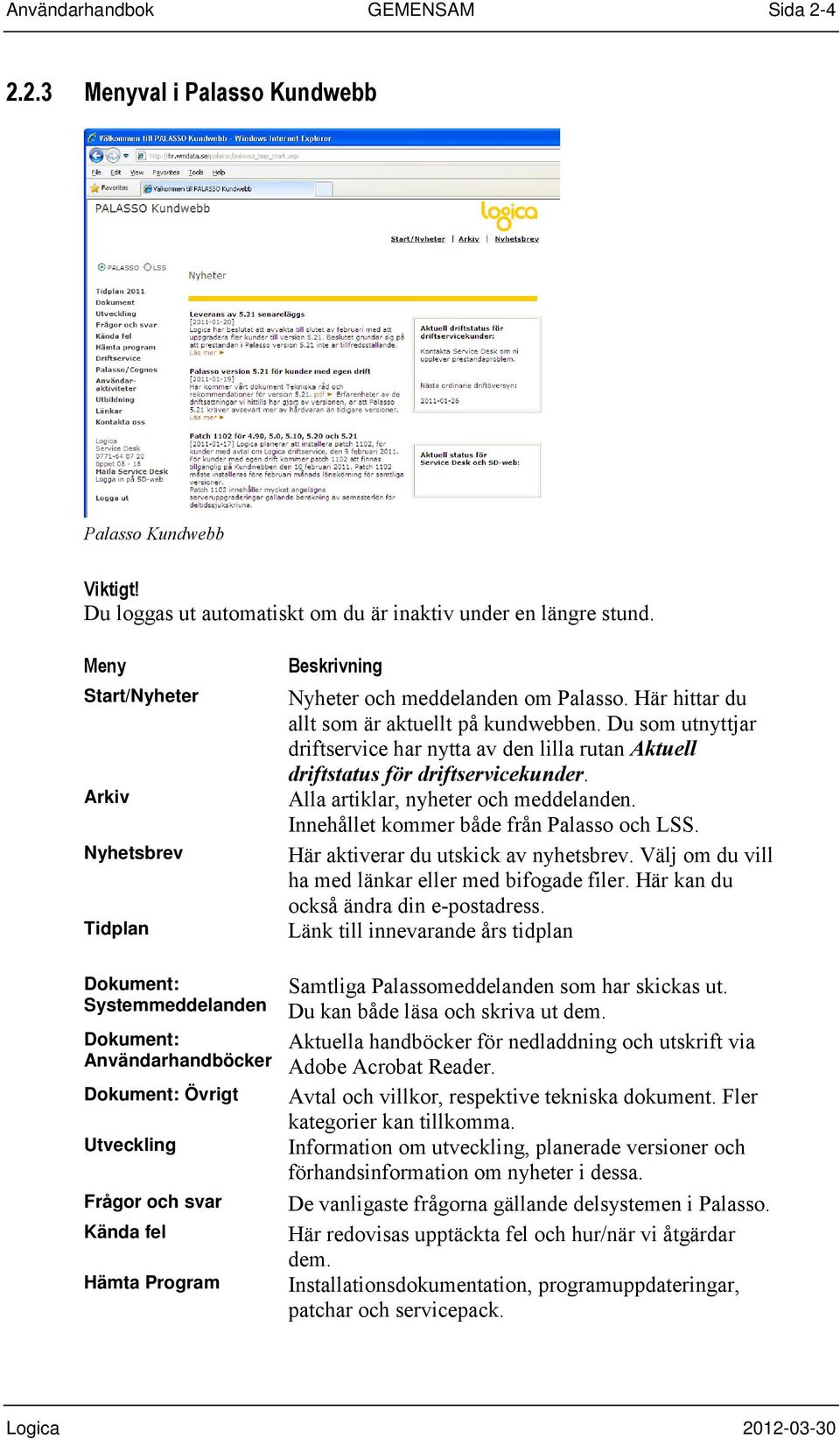 meddelanden om Palasso. Här hittar du allt som är aktuellt på kundwebben. Du som utnyttjar driftservice har nytta av den lilla rutan Aktuell driftstatus för driftservicekunder.