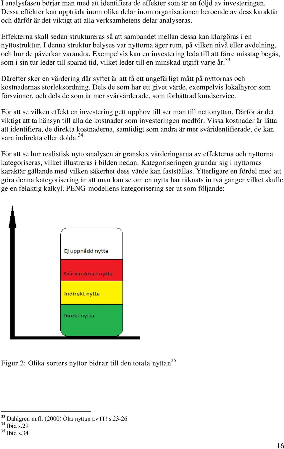 Effekterna skall sedan struktureras så att sambandet mellan dessa kan klargöras i en nyttostruktur.