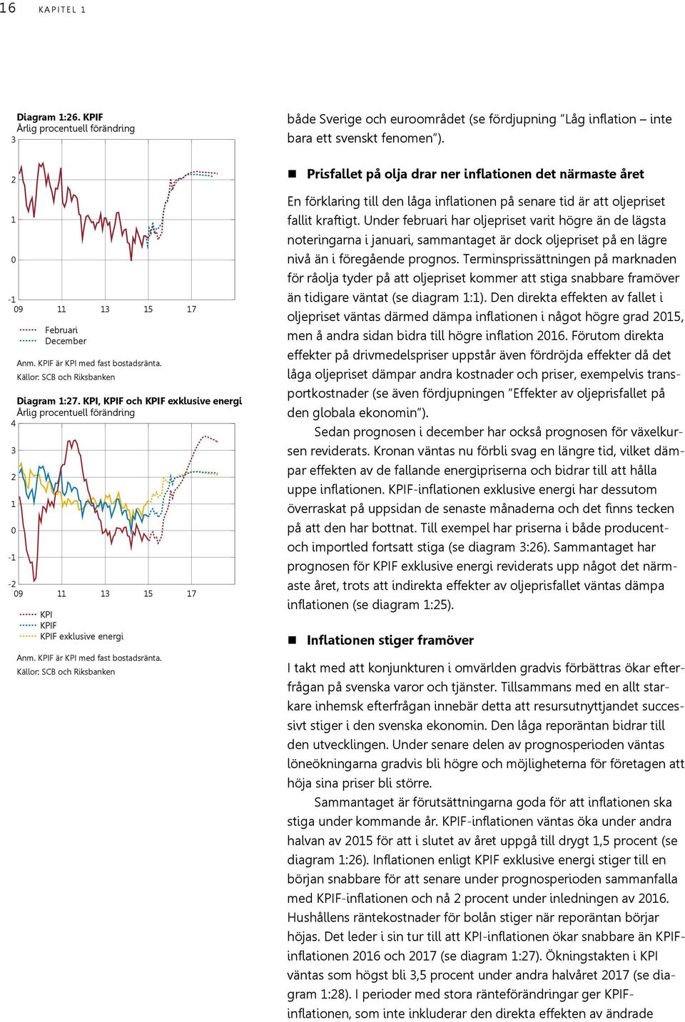 både Sverige och euroområdet (se fördjupning Låg inflation inte bara ett svenskt fenomen ).
