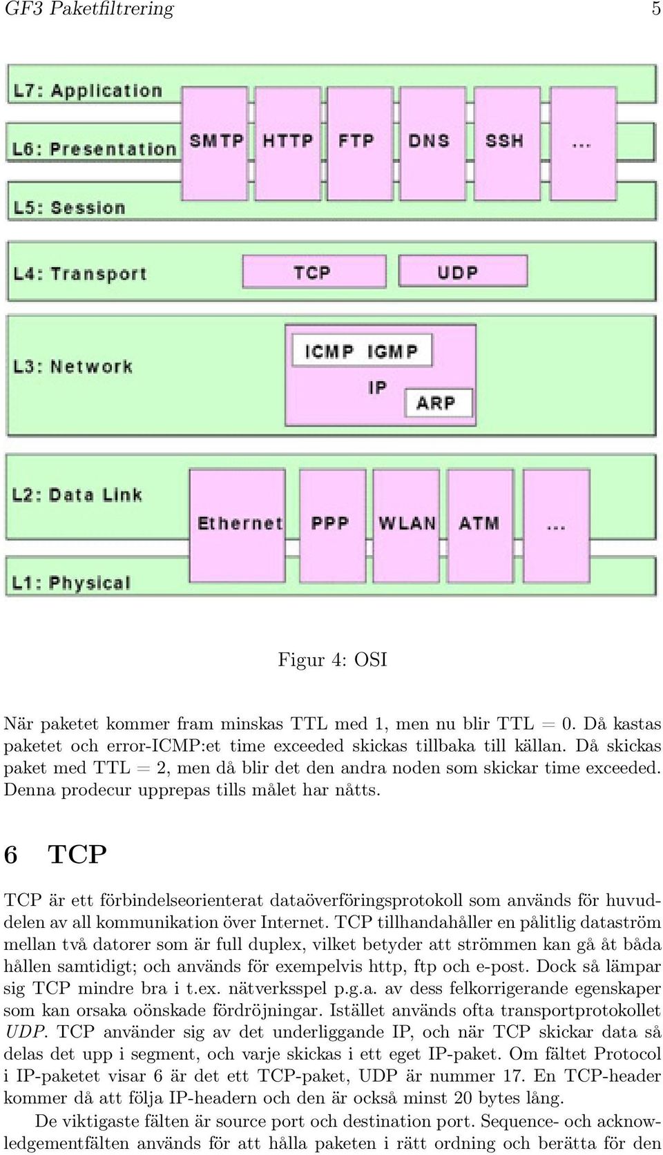 6 TCP TCP är ett förbindelseorienterat dataöverföringsprotokoll som används för huvuddelen av all kommunikation över Internet.