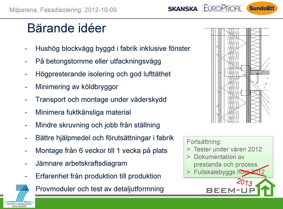 hjälpmedel och förutsättningar i fabrik - Montage från 6 veckor till 1 vecka på plats - Jämnare arbetskraftsdiagram - Erfarenhet från produktion till