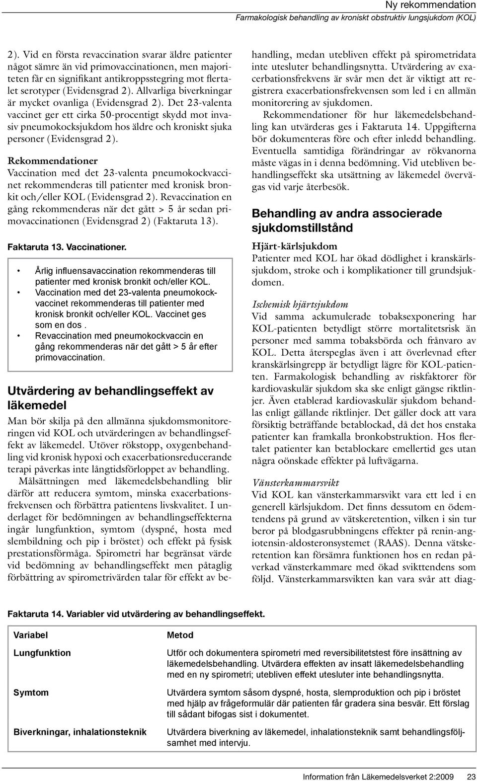 Det 23-valenta vaccinet ger ett cirka 50-procentigt skydd mot invasiv pneumokocksjukdom hos äldre och kroniskt sjuka personer (Evidensgrad 2).