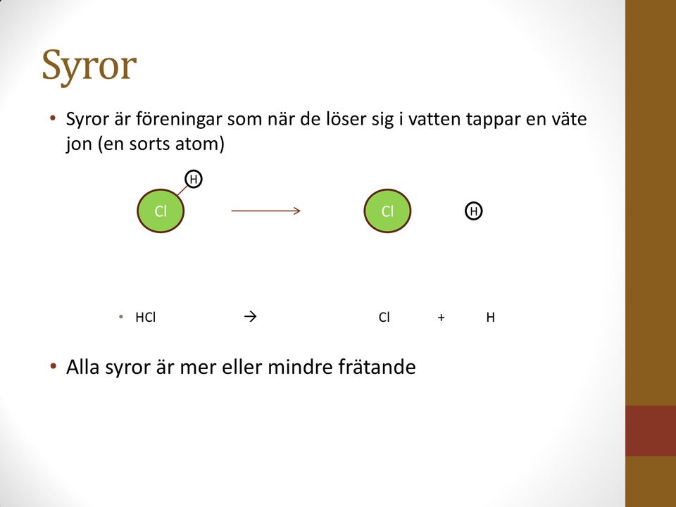 (en sorts atom) H Cl Cl H HCl Cl + H