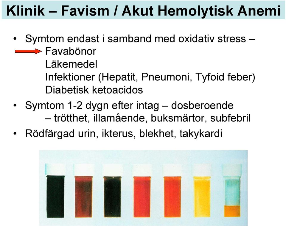 Tyfoid feber) Diabetisk ketoacidos Symtom 1-2 dygn efter intag