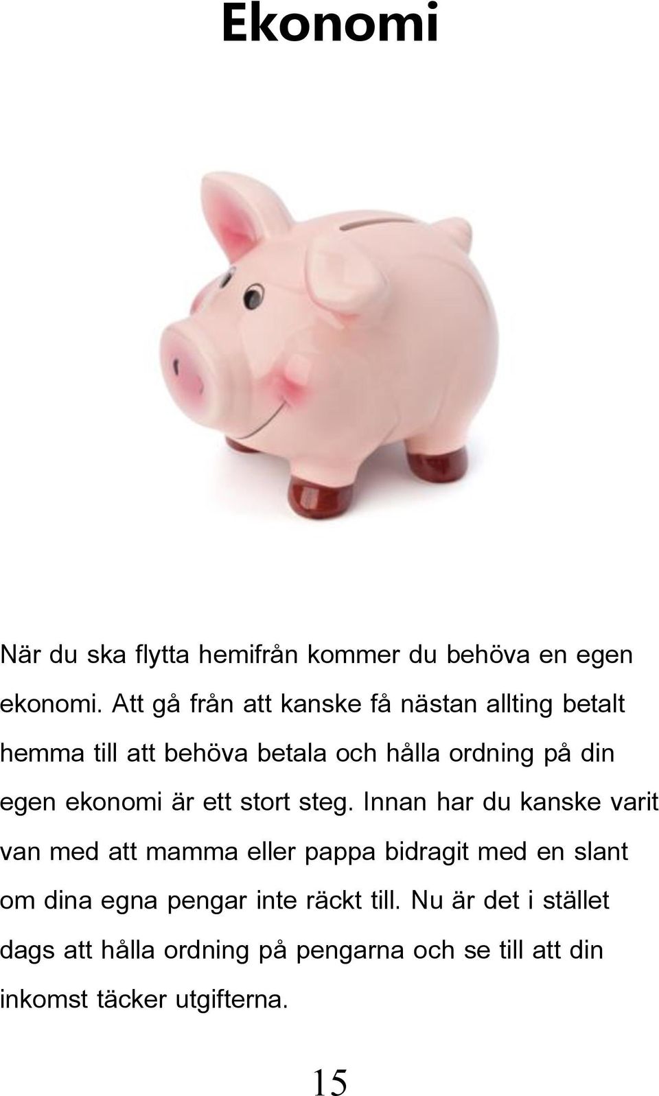 egen ekonomi är ett stort steg.