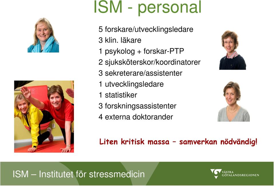 sekreterare/assistenter 1 utvecklingsledare 1 statistiker 3