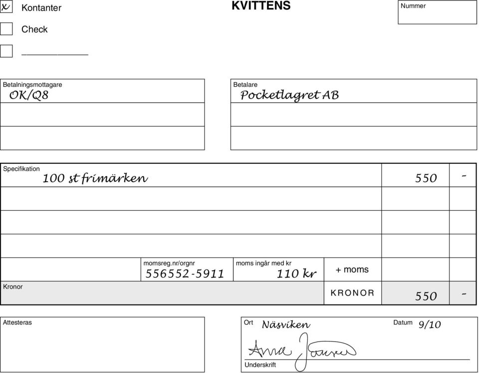 Kronor momsreg.