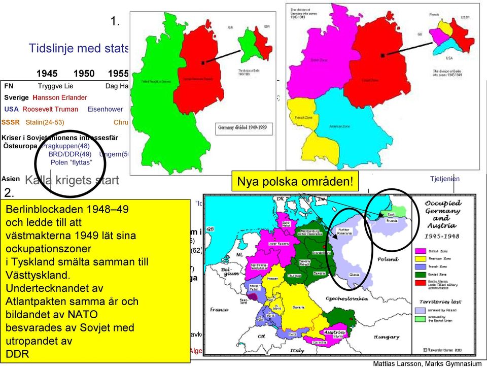 Perez de Quellear Boutros Ghali Kofi Annan Sverige Hansson Erlander Palme Fälldin(C) Ullsten(Fp) Palme CarlssonBildt(m)Carlsson Persson USA Roosevelt Truman Eisenhower Kennedy Johnsson Nixon Ford