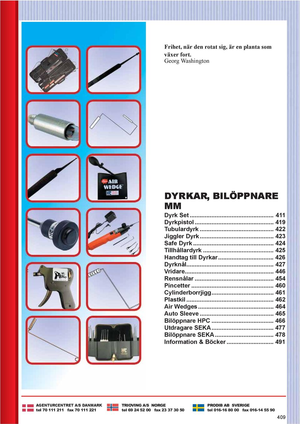 .. 460 Cylinderborrjigg... 461 Plastkil... 462 Air Wedges... 464 Auto Sleeve... 465 Bilöppnare HPC... 466 Utdragare SEKA... 477 Bilöppnare SEKA.