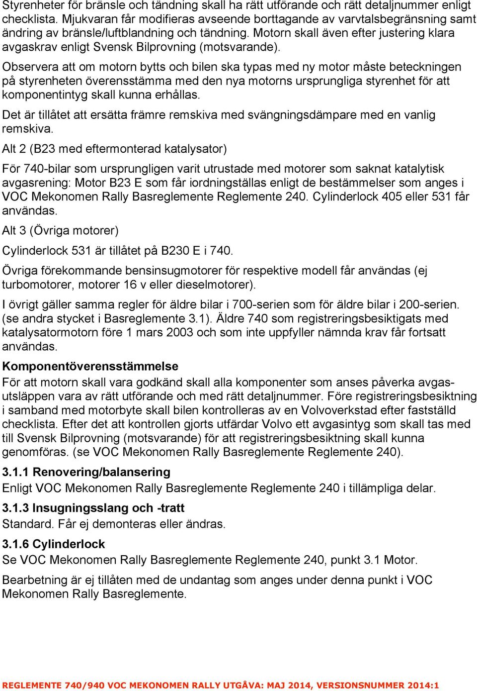 Tekniskt reglemente VOC Mekonomen Rally - PDF Free Download
