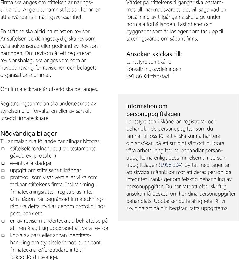 Anmälan om registrering av stiftelse - PDF Free Download