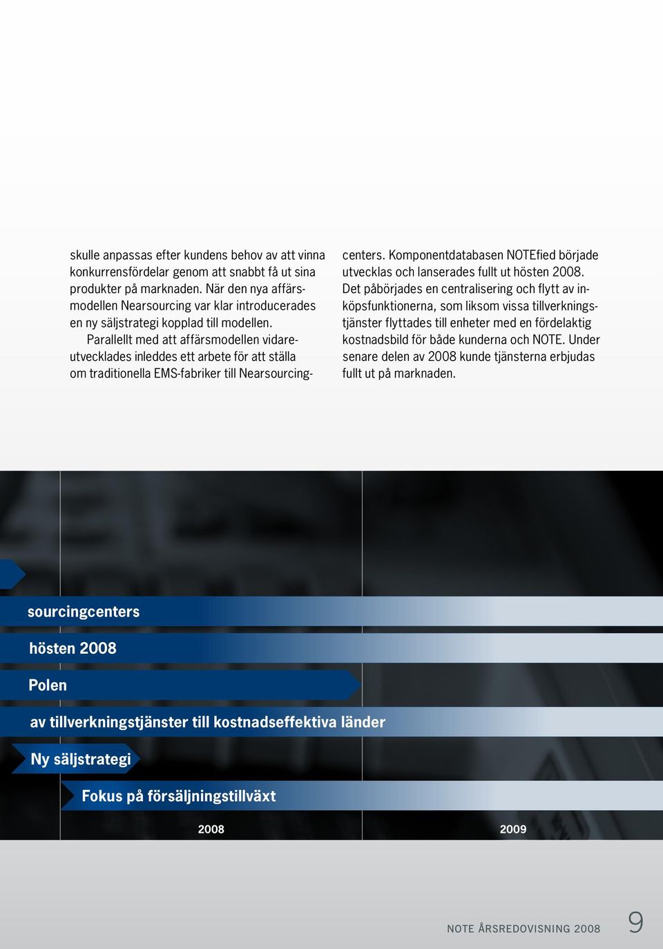 Parallellt med att affärsmodellen vidareutvecklades inleddes ett arbete för att ställa om traditionella EMS-fabriker till Nearsourcing- centers.