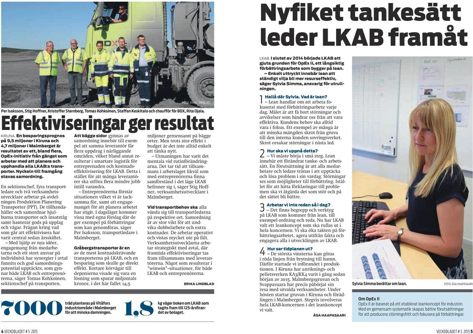 transporter. Nyckeln till framgång stavas samordning. En sektionschef, fyra transportledare och två verksamhetsutvecklare arbetar på avdelningen Produktion Planering Transporter (PPT).