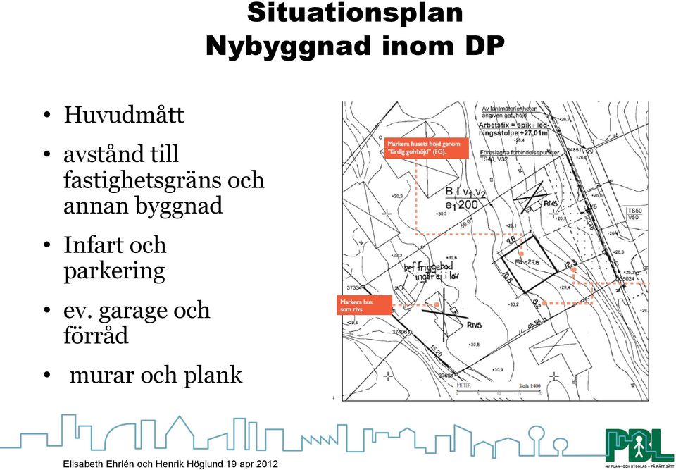 fastighetsgräns och annan byggnad