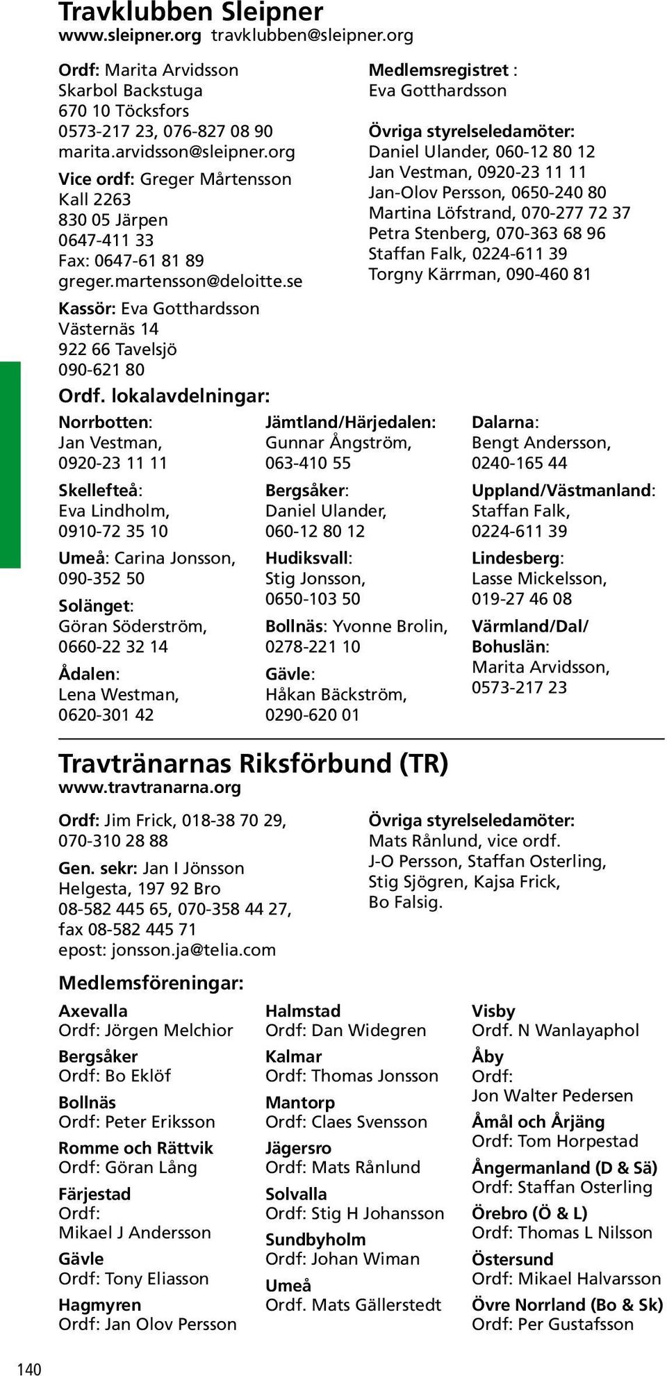 lokalavdelningar: Norrbotten: Jan Vestman, 0920-23 11 11 Skellefteå: Eva Lindholm, 0910-72 35 10 Umeå: Carina Jonsson, 090-352 50 Solänget: Göran Söderström, 0660-22 32 14 Ådalen: Lena Westman,