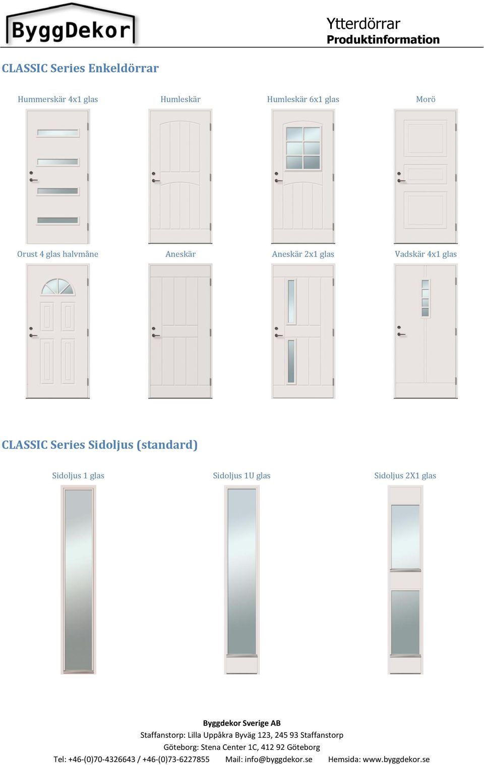 Aneskär 2x1 glas Vadskär 4x1 glas CLASSIC Series Sidoljus