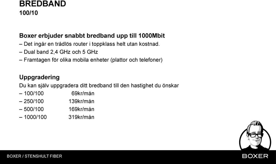 Dual band 2,4 GHz och 5 GHz Framtagen för olika mobila enheter (plattor och telefoner)