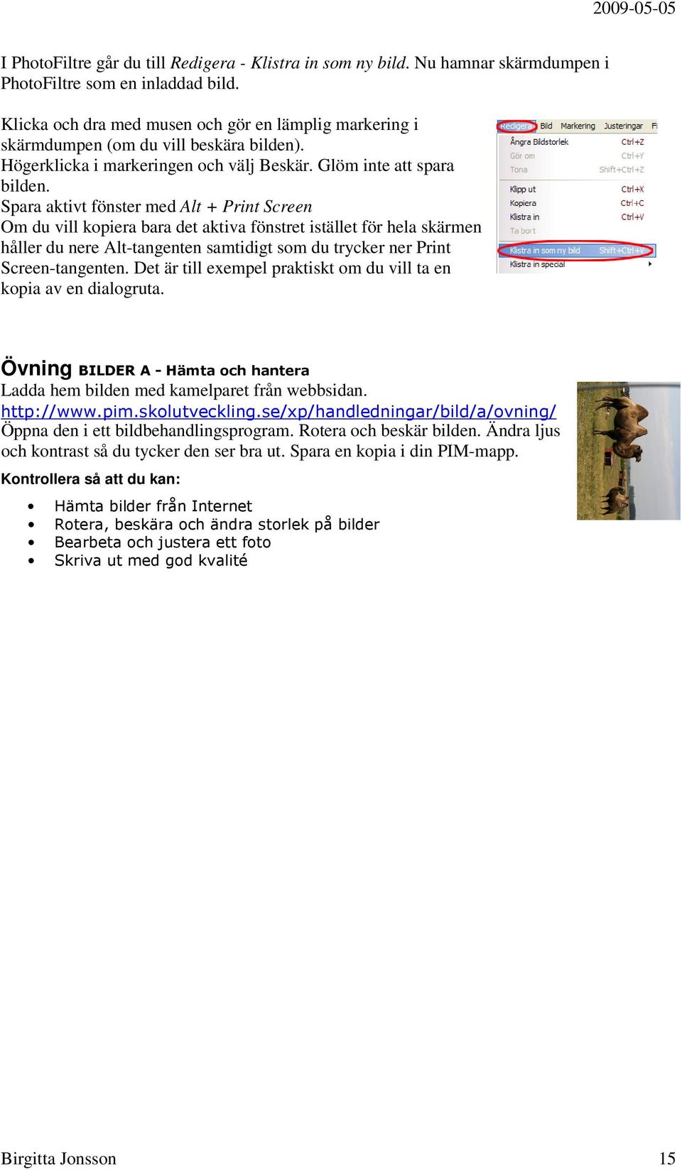 Spara aktivt fönster med Alt + Print Screen Om du vill kopiera bara det aktiva fönstret istället för hela skärmen håller du nere Alt-tangenten samtidigt som du trycker ner Print Screen-tangenten.