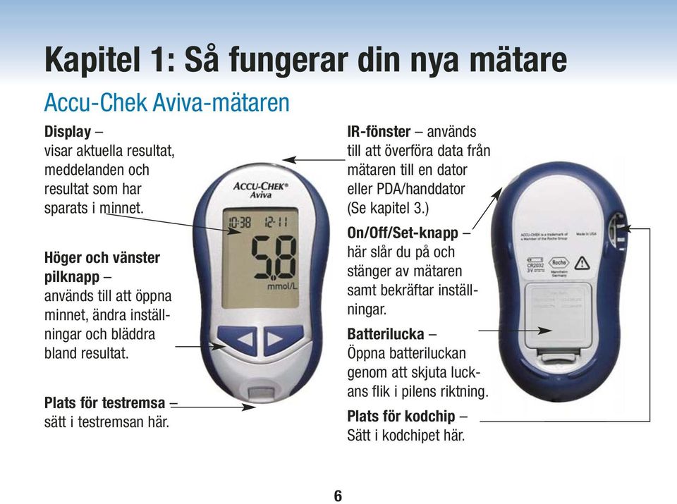 IR-fönster används till att överföra data från mätaren till en dator eller PDA/handdator (Se kapitel 3.