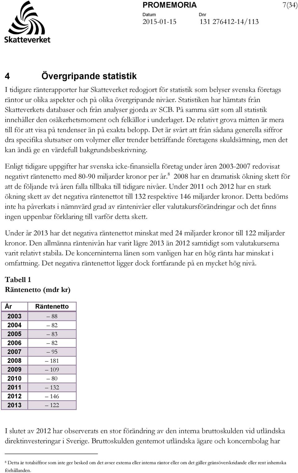 De relativt grova måtten är mera till för att visa på tendenser än på exakta belopp.