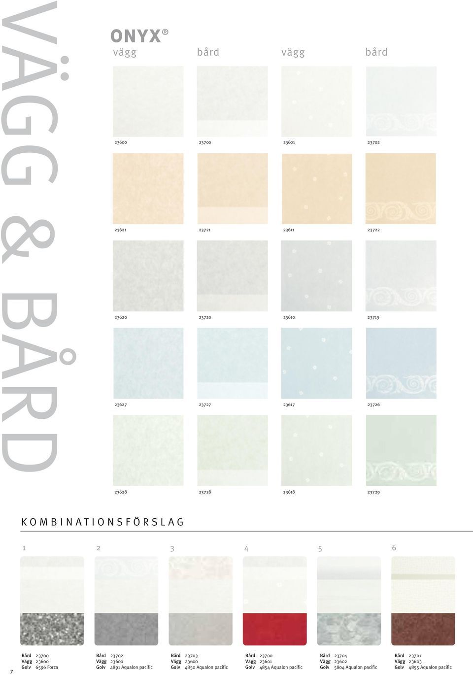 Bård 23702 Vägg 23600 Golv 4891 Aqualon pacific Bård 23703 Vägg 23600 Golv 4850 Aqualon pacific Bård 23700 Vägg