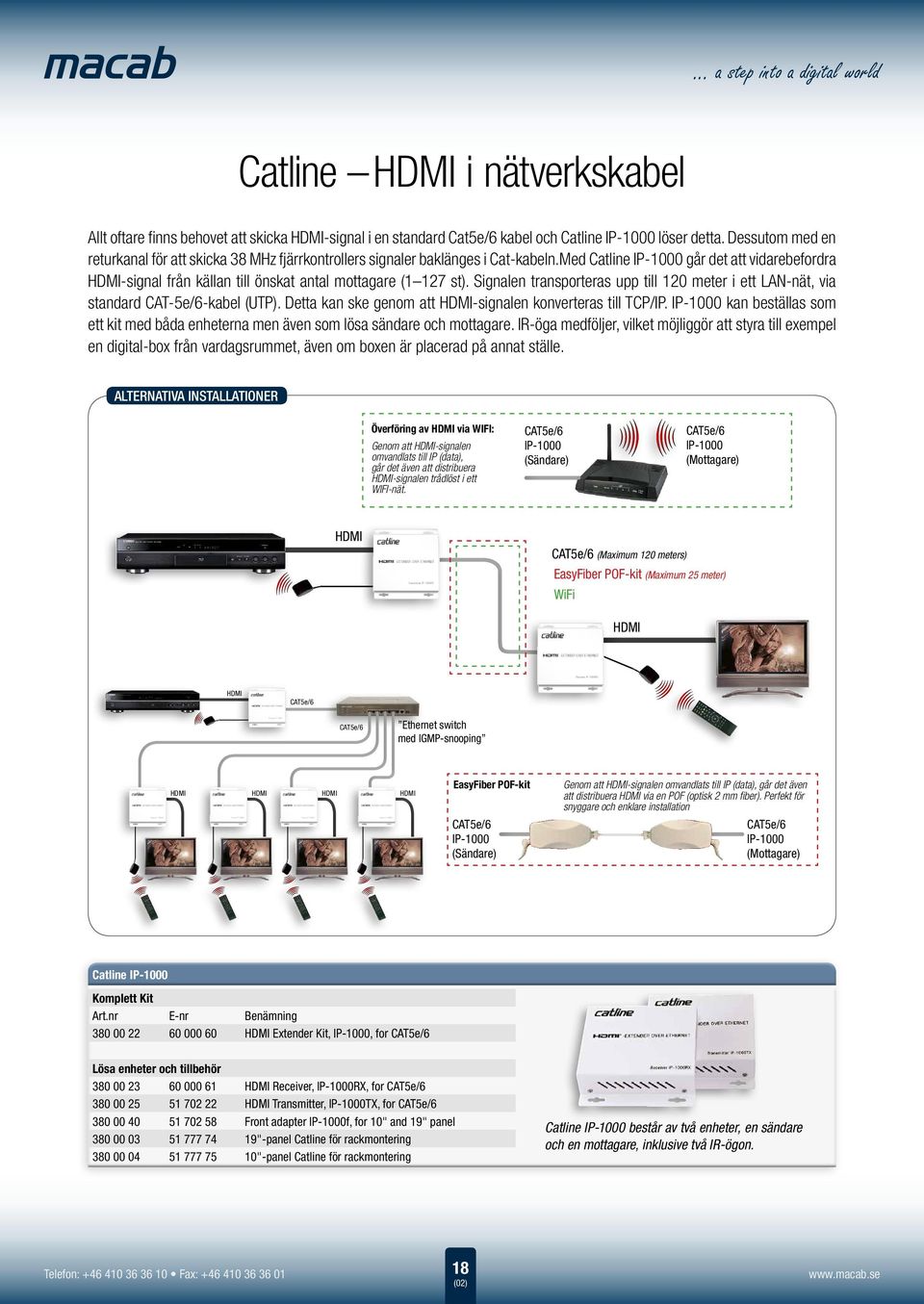 Med Catline IP-1000 går det att vidarebefordra HDMI-signal från källan till önskat antal mottagare (1 127 st).