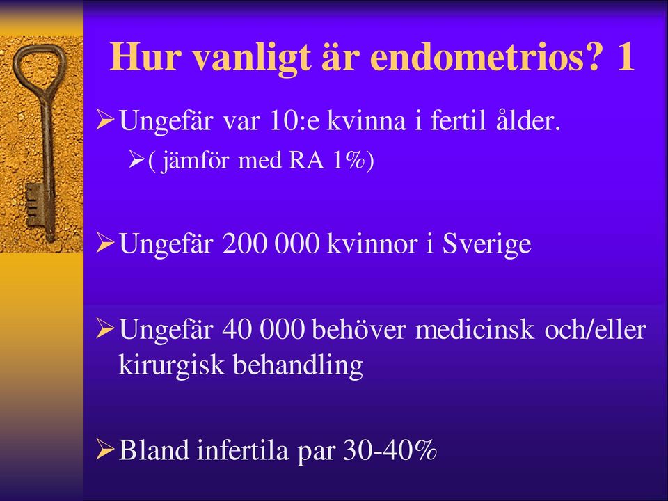 ( jämför med RA 1%) Ungefär 200 000 kvinnor i Sverige