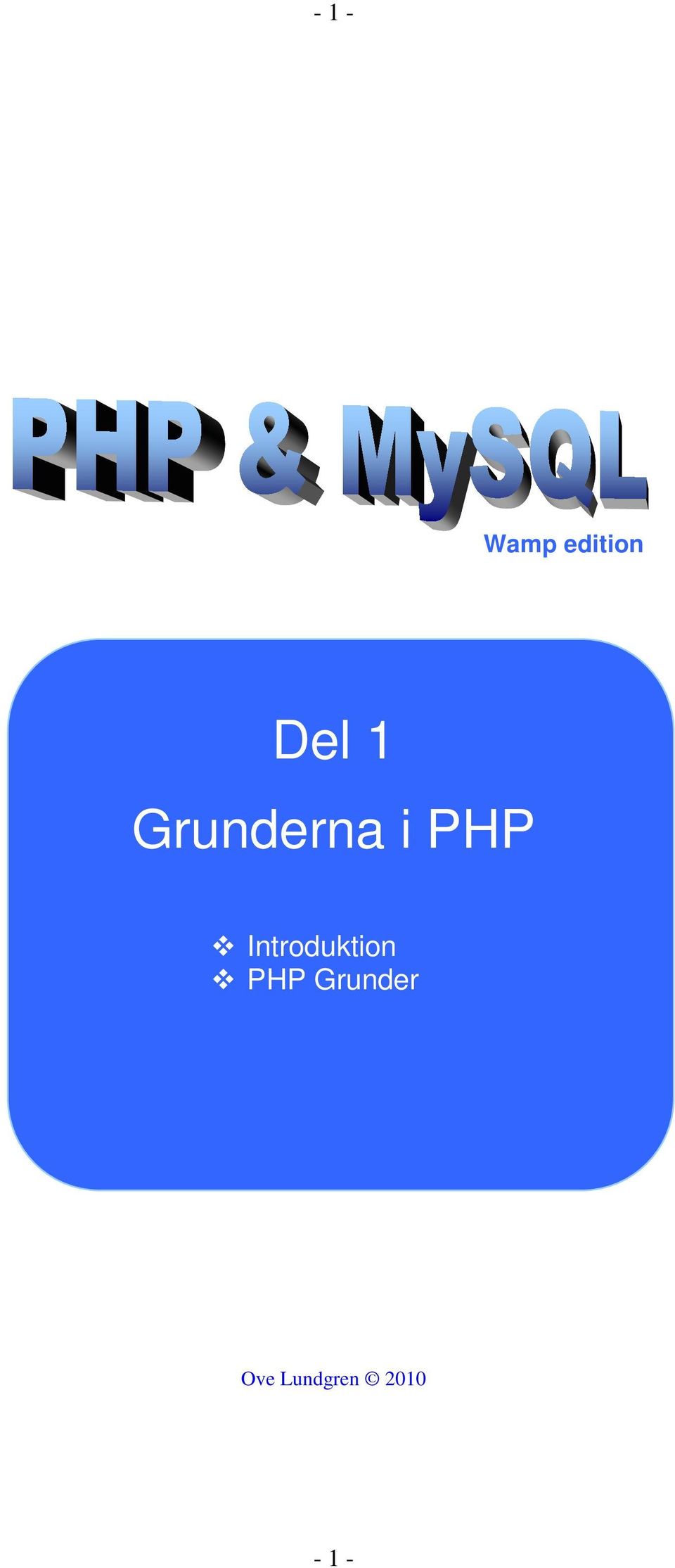 Introduktion PHP