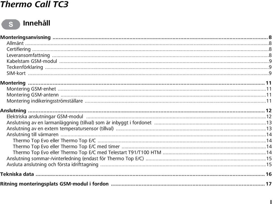 Monteringsanvisning. Thermo Call TC3 - PDF Free Download