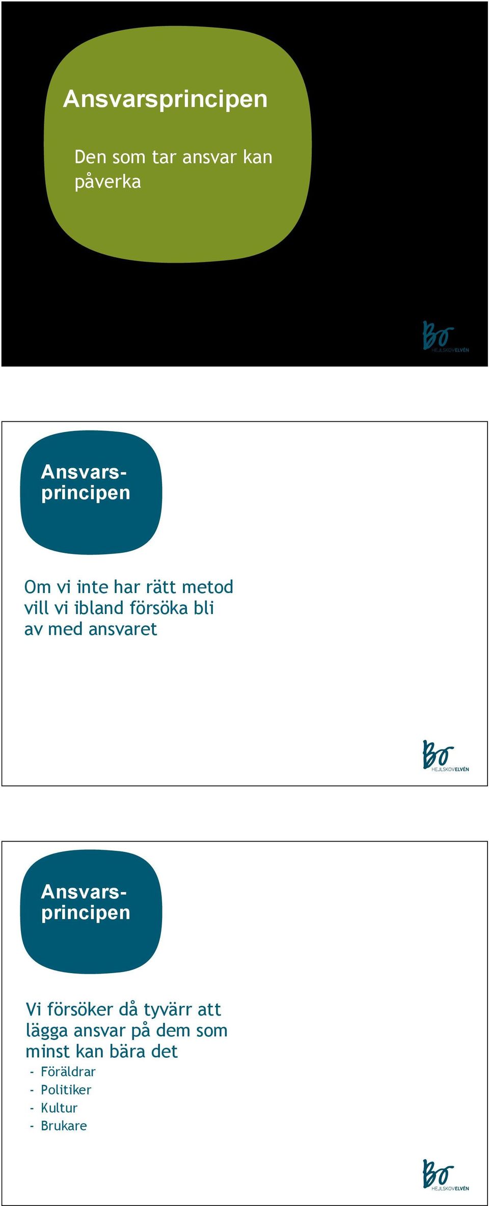 Ansvarsprincipen Ansvarsprincipen Vi försöker då tyvärr att lägga