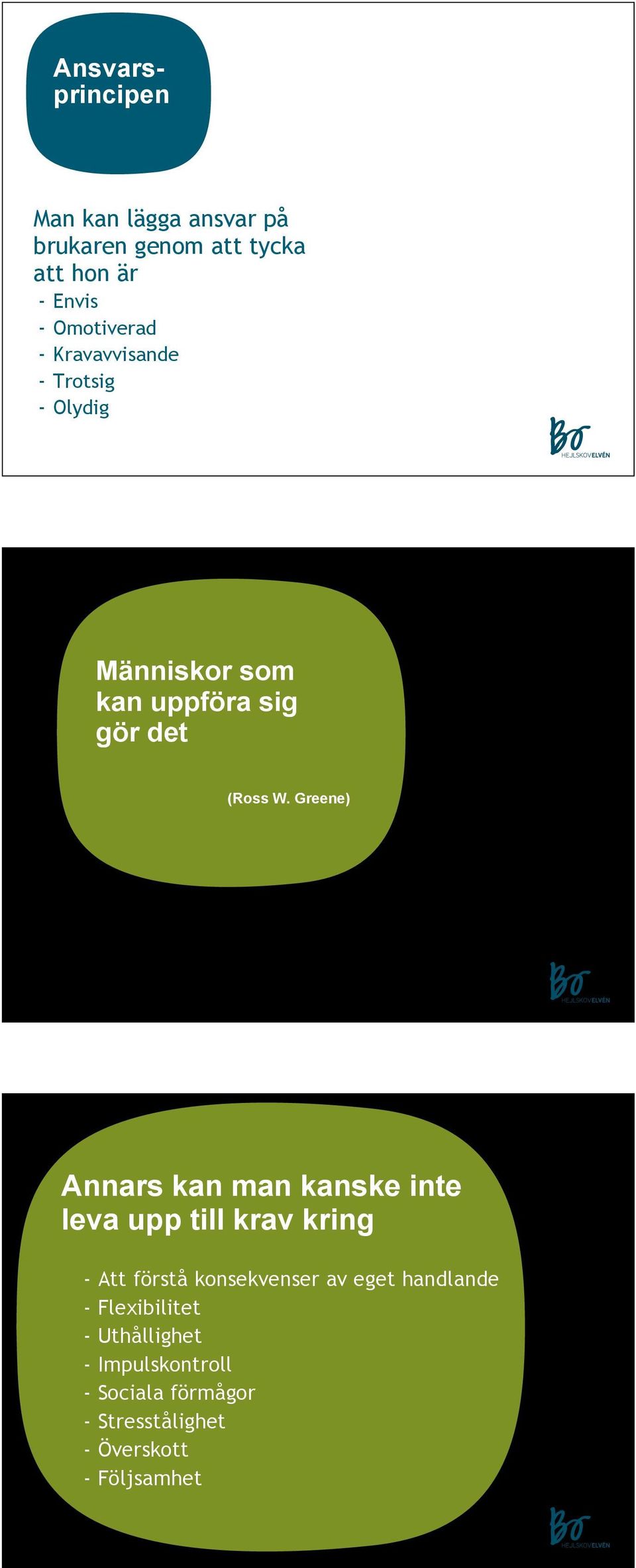Greene) Annars kan man kanske inte leva upp till krav kring - Att förstå konsekvenser av eget