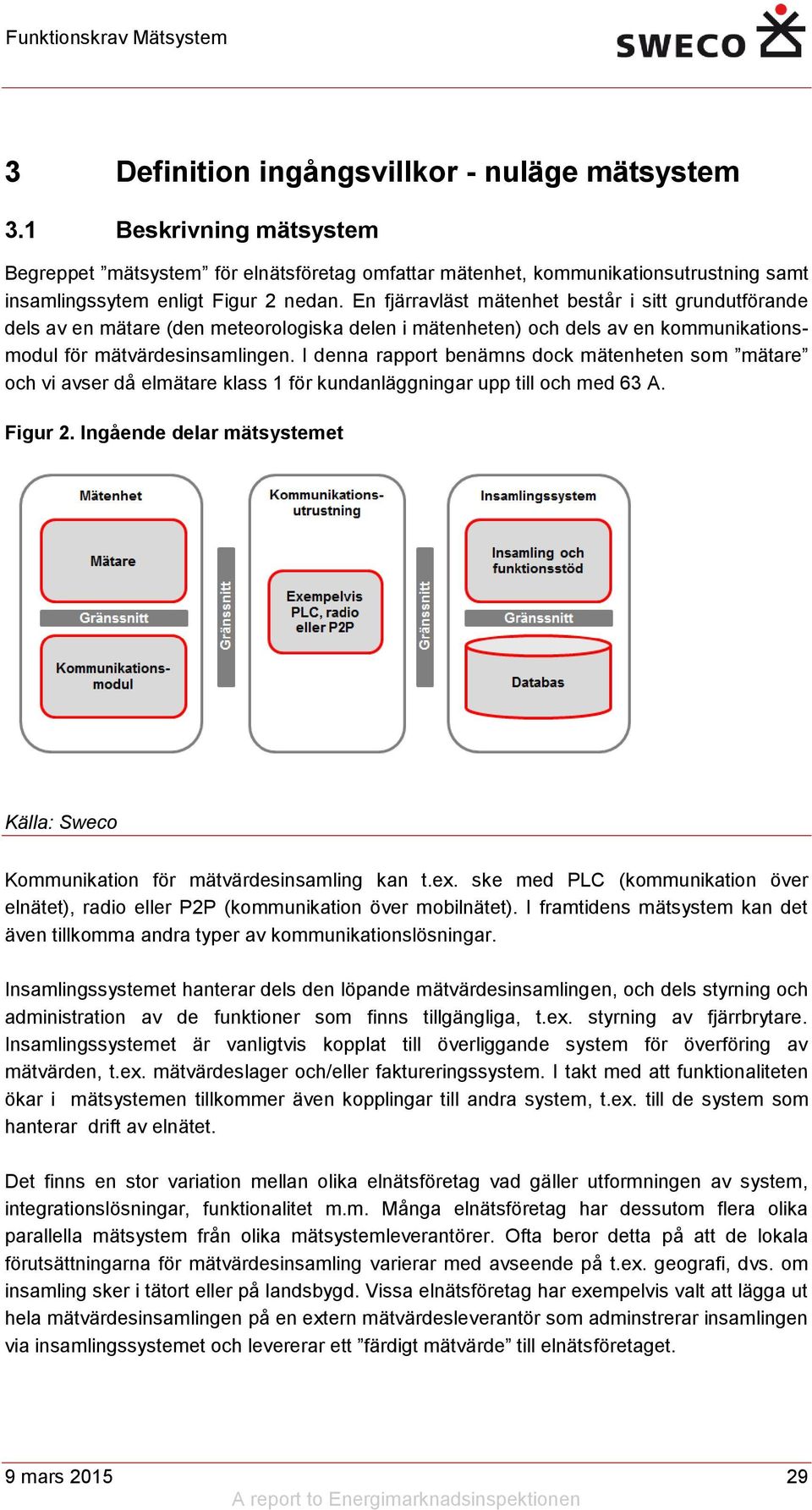 I denna rapport benämns dock mätenheten som mätare och vi avser då elmätare klass 1 för kundanläggningar upp till och med 63 A. Figur 2.