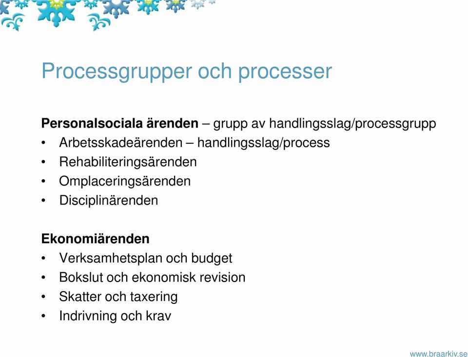 Rehabiliteringsärenden Omplaceringsärenden Disciplinärenden Ekonomiärenden