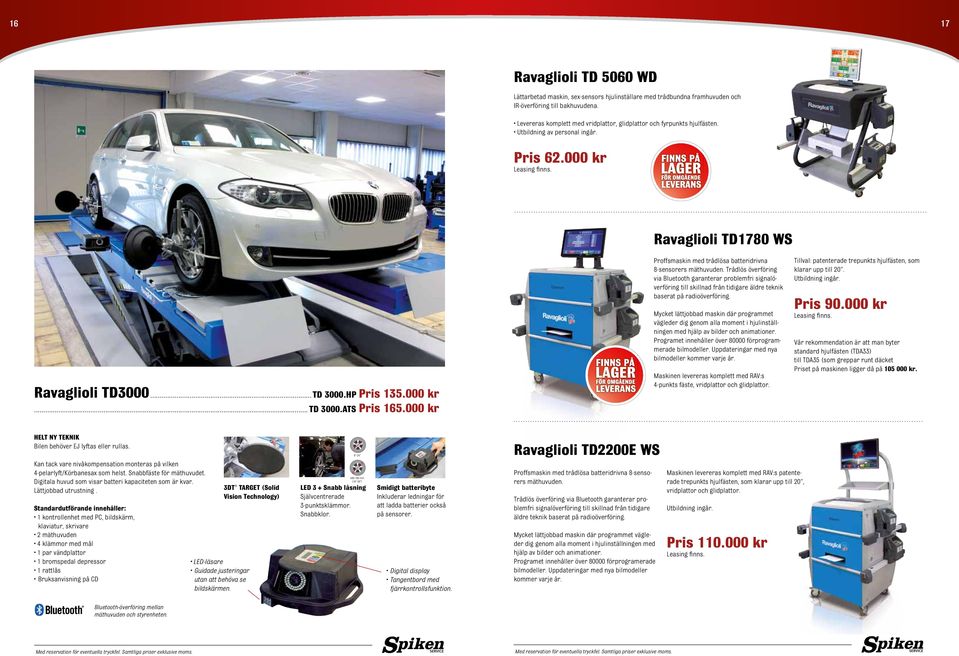 000 kr... TD 3000.ATS Pris 165.000 kr Proffsmaskin med trådlösa batteridrivna 8-sensorers mäthuvuden.