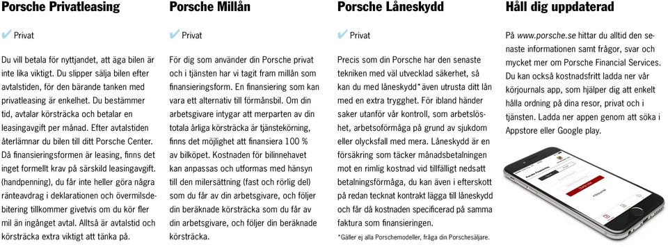 Efter avtalstiden återlämnar du bilen till ditt Porsche Center. Då finansieringsformen är leasing, finns det inget formellt krav på särskild leasingavgift.