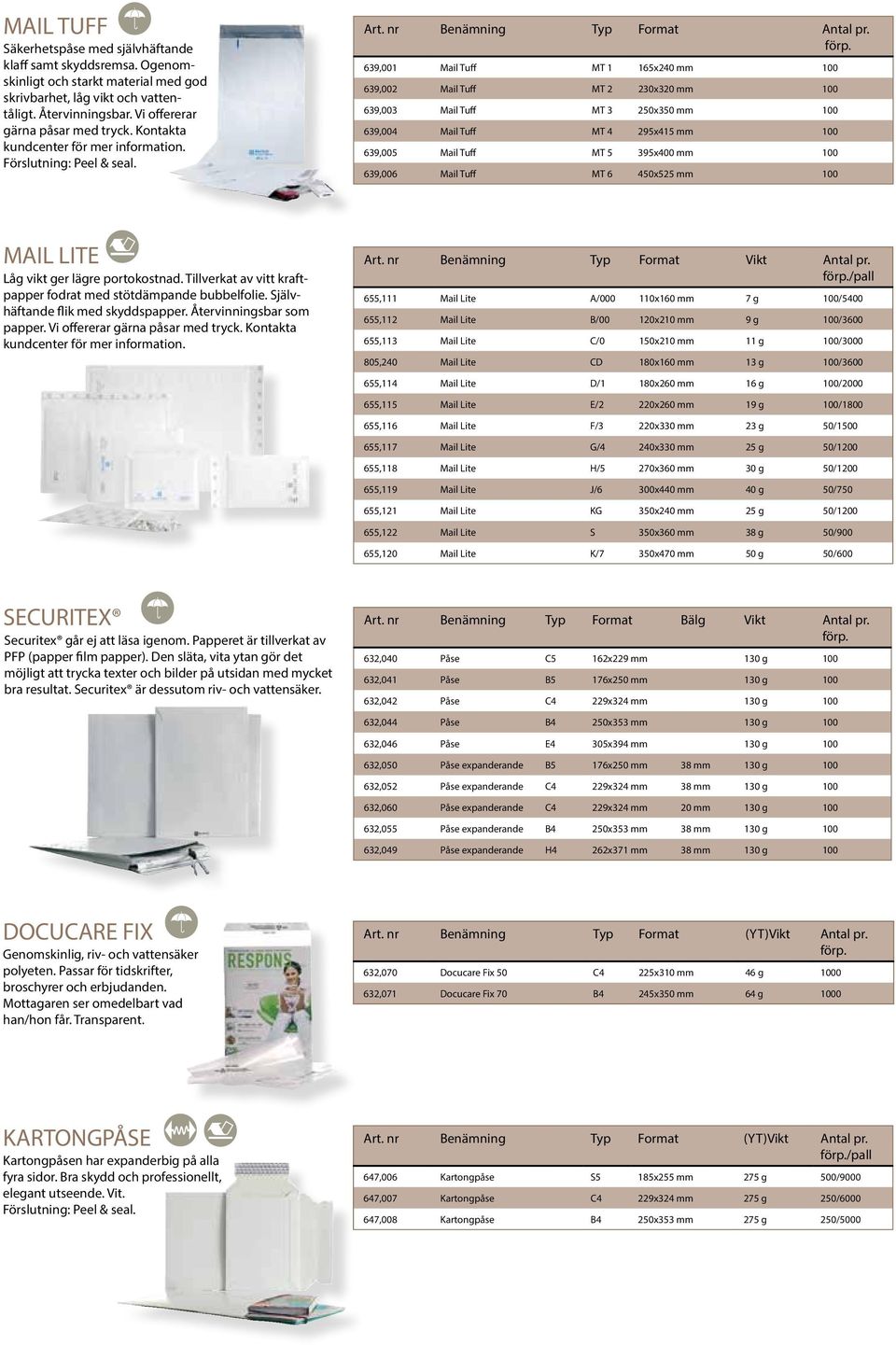 639,001 Mail Tuff MT 1 165x240 mm 100 639,002 Mail Tuff MT 2 230x320 mm 100 639,003 Mail Tuff MT 3 250x350 mm 100 639,004 Mail Tuff MT 4 295x415 mm 100 639,005 Mail Tuff MT 5 395x400 mm 100 639,006
